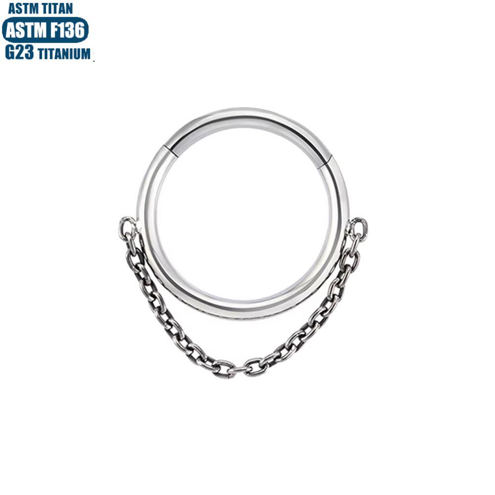 G23 Titanium Hinged Nose & Cartilage Septum Ring with Zirconia Chain Earrings 1.2x6mm
G23 Titanium Hinged Nose & Cartilage Septum Ring with Zirconia Chain Earrings 1.2x6mm