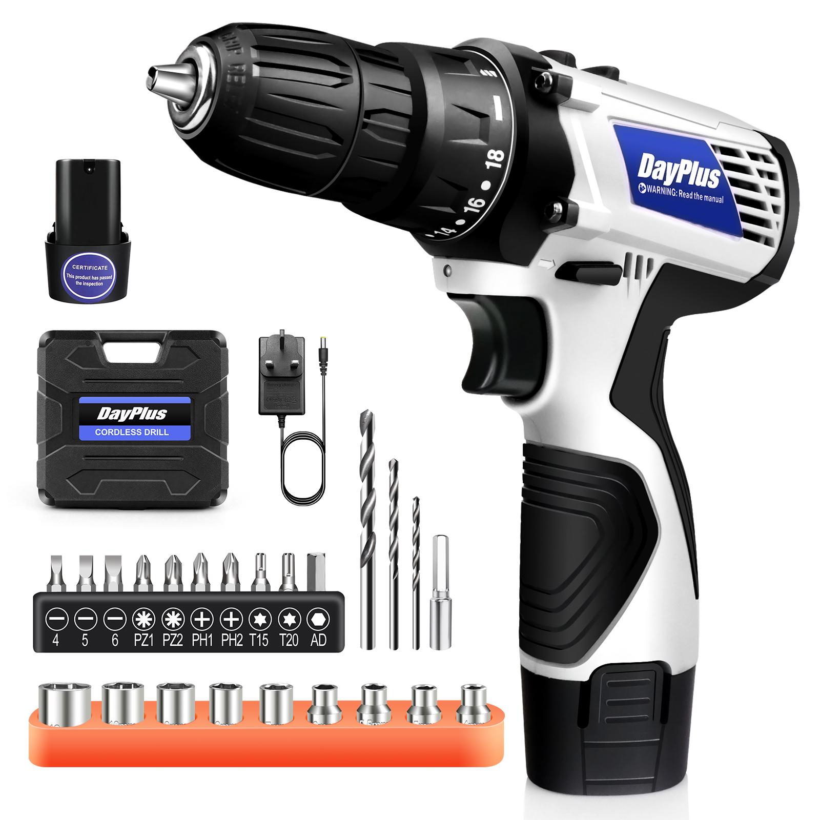 12V Cordless Drill Combo Cutter Electric Screwdriver Kit, 2 Variable Speed 18 + 1 Torque Setting, 23 Drill/Screwdriver Bits
12V Cordless Drill Combo Cutter Electric Screwdriver Kit, 2 Variable Speed 18 + 1 Torque Setting, 23 Drill/Screwdriver Bits