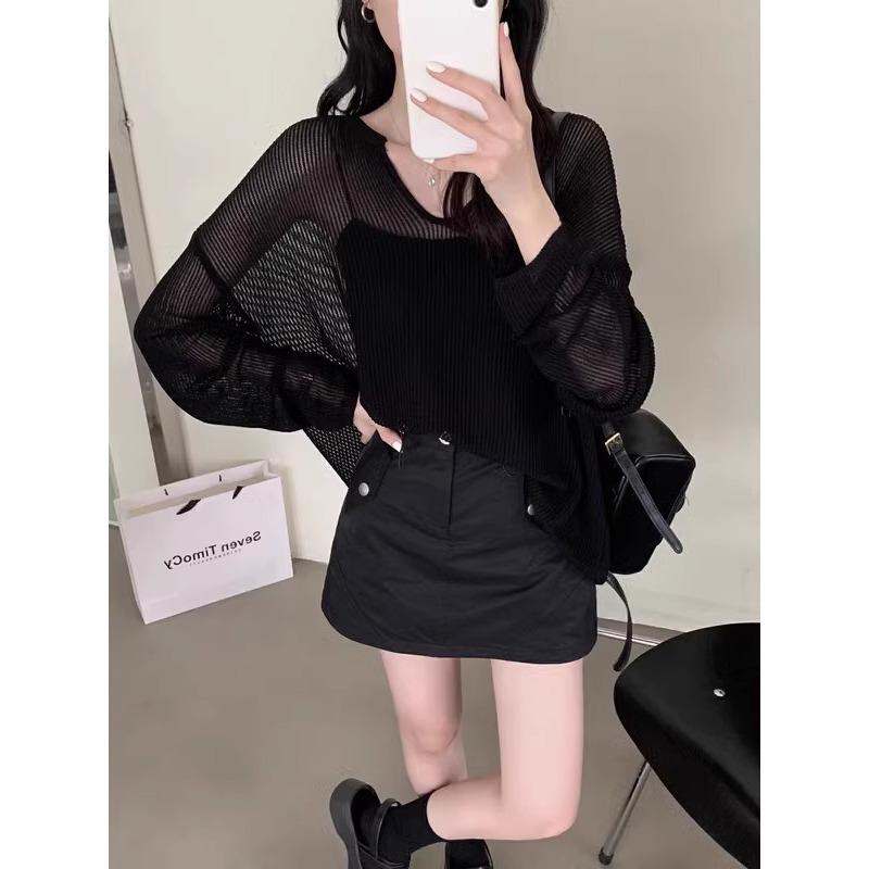 White Hollow Out Versatile Knitted Sweater for Women Sun Protection Loose Top for Early Autumn Wear 2XL чорний
White Hollow Out Versatile Knitted Sweater for Women Sun Protection Loose Top for Early Autumn Wear 2XL чорний
