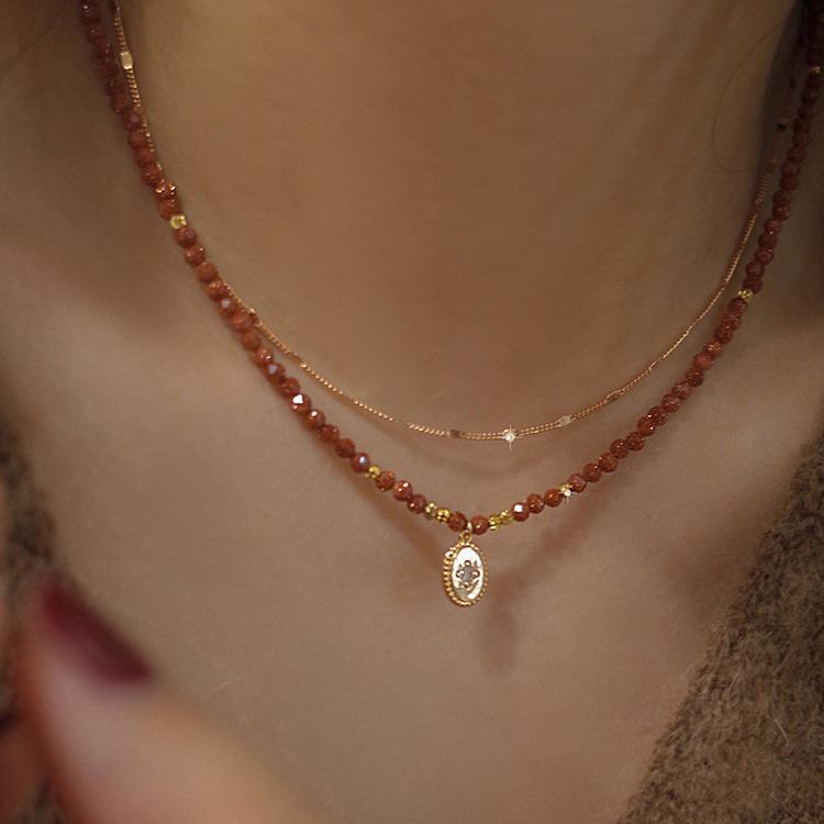 Women s High-End Natural Gold Sandstone Beaded Choker Necklace - Chinese Style Layered Summer Jewelry
Women s High-End Natural Gold Sandstone Beaded Choker Necklace - Chinese Style Layered Summer Jewelry