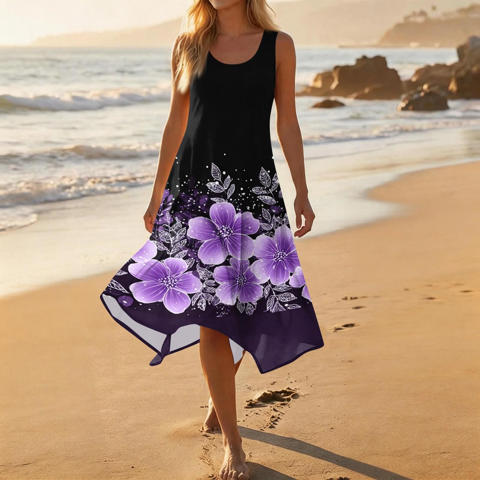 Women s Casual Sleeveless Floral Print Dress Round Neck Irregular Hem Mid-Length Summer Dress Lightweight Comfortable Fabric XL
Women s Casual Sleeveless Floral Print Dress Round Neck Irregular Hem Mid-Length Summer Dress Lightweight Comfortable Fabric XL