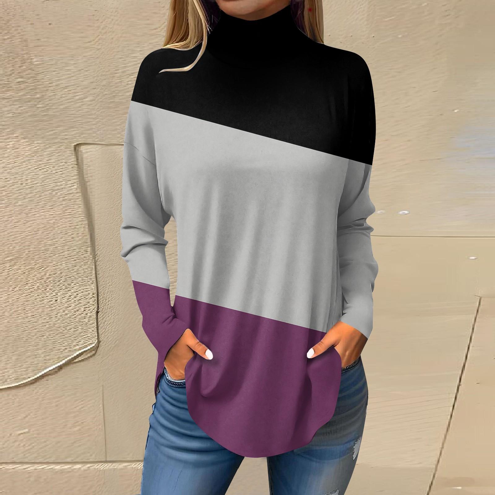 Женская модная повседневная футболка с длинным рукавом с высоким воротом и принтом, пуловер, топ S
Женская модная повседневная футболка с длинным рукавом с высоким воротом и принтом, пуловер, топ S