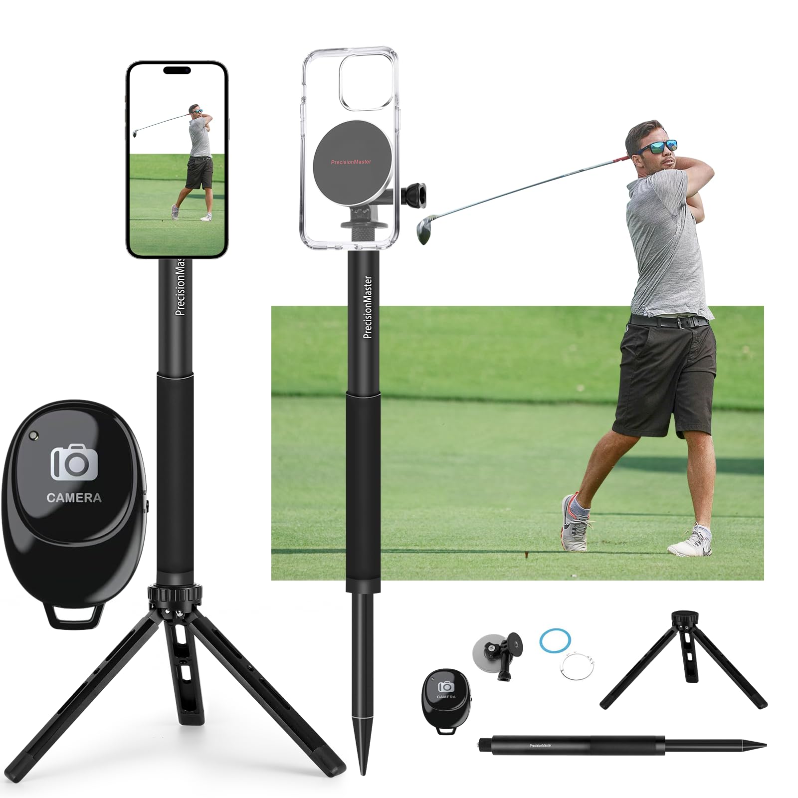 Golf Tripod Monopod Smartphone Stand for Swing Video Recording Extendable Aluminum Golf Swing Training Equipment Magnetic Compatible with iPhone and
Golf Tripod Monopod Smartphone Stand for Swing Video Recording Extendable Aluminum Golf Swing Training Equipment Magnetic Compatible with iPhone and
