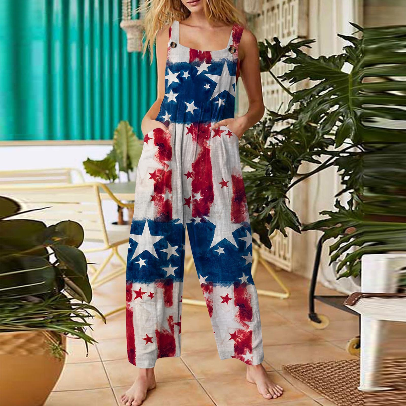 Женский модный комбинезон на пуговицах без рукавов с принтом ко Дню независимости XXXL
Женский модный комбинезон на пуговицах без рукавов с принтом ко Дню независимости XXXL