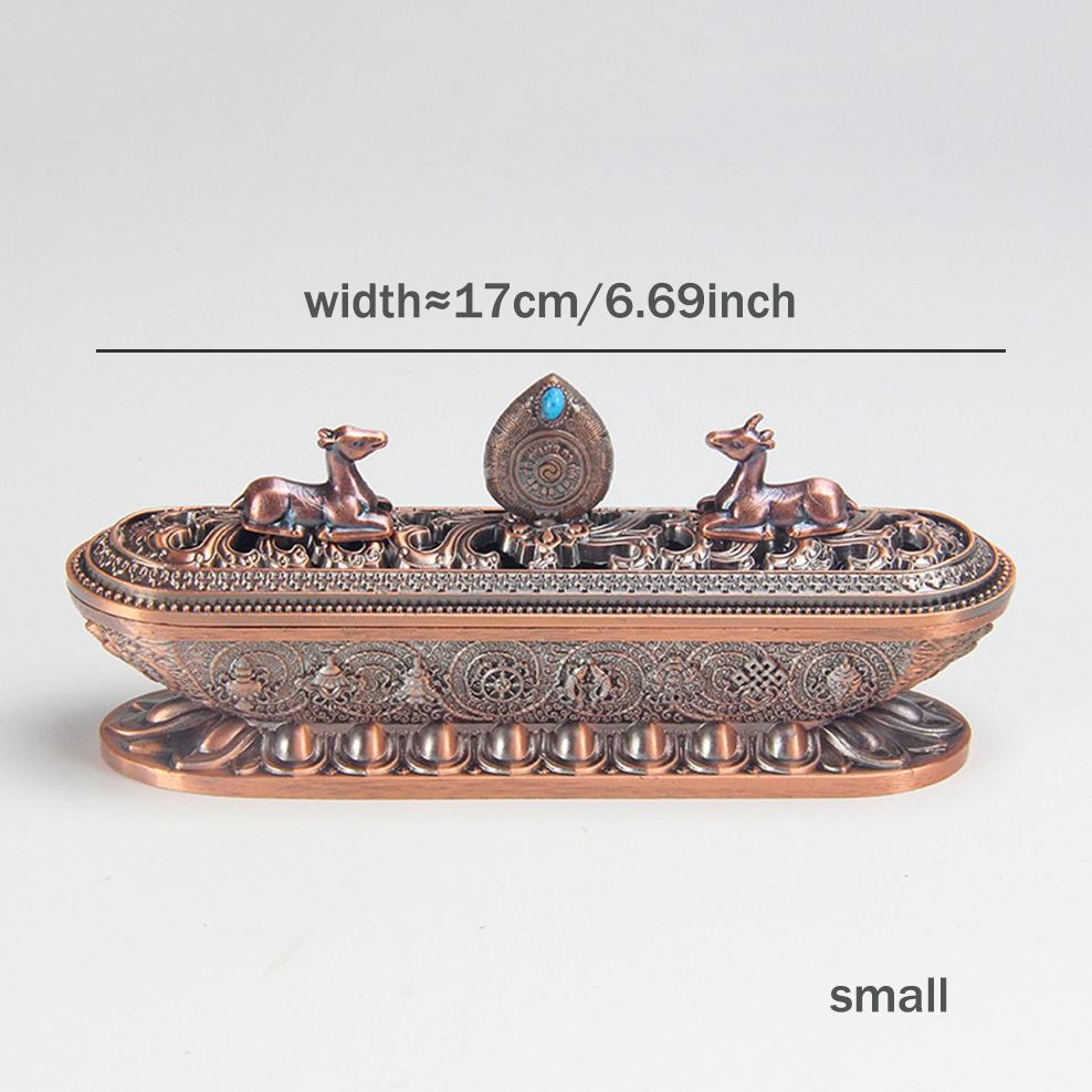 Lying incense burner Six-character mantra Metal censer for stick incense Household Double Deer Incense box home Decor
Lying incense burner Six-character mantra Metal censer for stick incense Household Double Deer Incense box home Decor