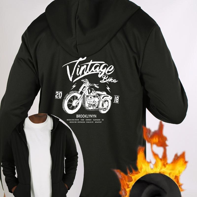 Vintage Bike Graphic Fleece-Lined Hooded Zip-Up Jacket, Windproof Durable Warm, Casual Versatile Coat XXL
Vintage Bike Graphic Fleece-Lined Hooded Zip-Up Jacket, Windproof Durable Warm, Casual Versatile Coat XXL