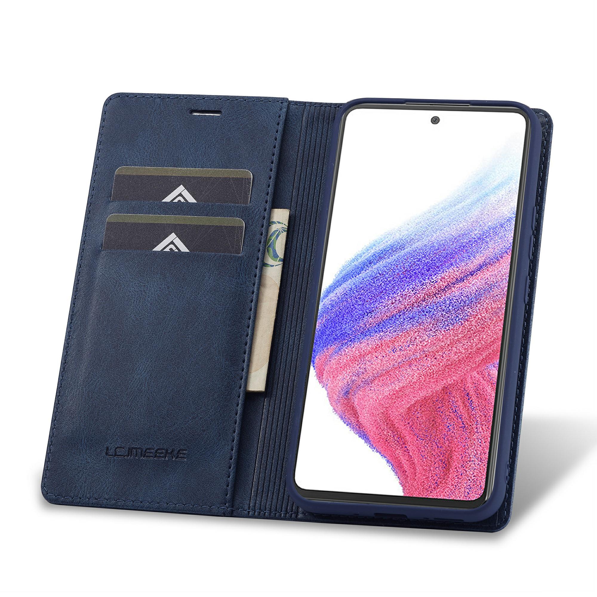 LC.IMEEKE For Samsung Galaxy A54 5G Anti-scratch PU Leather Flip Phone Wallet Case RFID Blocking Stand Magnetic Absorption Drop-proof Phone Cover Blue
LC.IMEEKE For Samsung Galaxy A54 5G Anti-scratch PU Leather Flip Phone Wallet Case RFID Blocking Stand Magnetic Absorption Drop-proof Phone Cover Blue