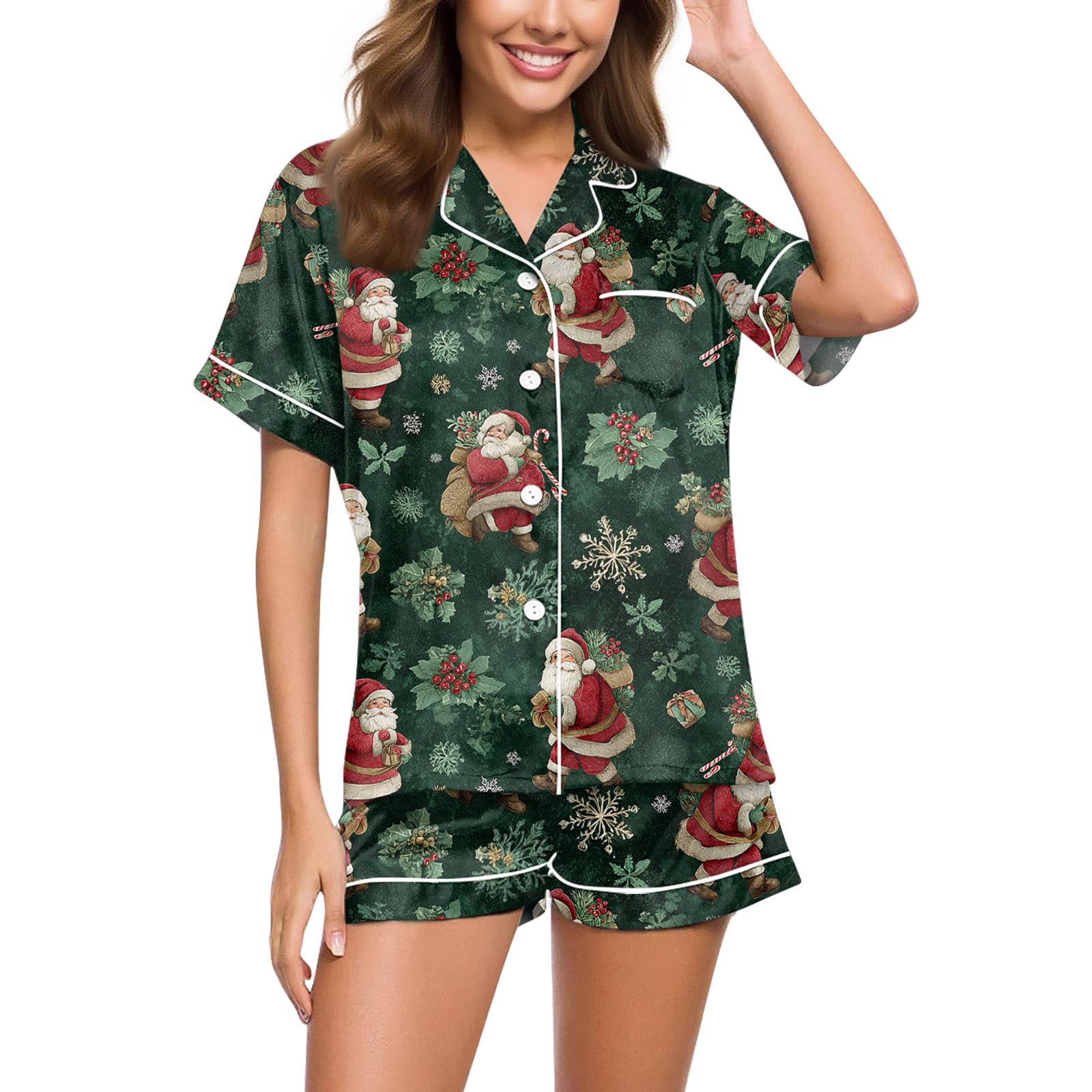 Ladies Loose Casual Top Shorts Two-piece Set Christmas Printed Pajamas Set XXL
Ladies Loose Casual Top Shorts Two-piece Set Christmas Printed Pajamas Set XXL