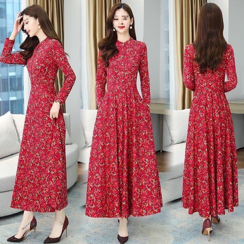 Women s Elegant Floral Long-Sleeve Red Dress with Pockets and Waist-Cinch M яскраво-червоного кольору
Women s Elegant Floral Long-Sleeve Red Dress with Pockets and Waist-Cinch M яскраво-червоного кольору