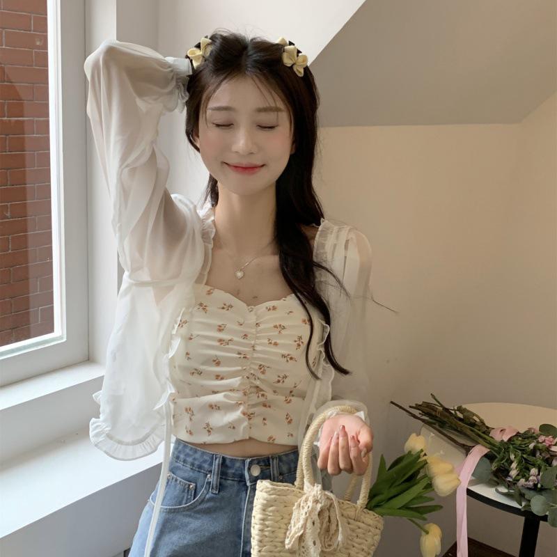 Chiffon Sun Protection Cardigan & Korean Floral Camisole Set – Women s Ruffle Gauze Top White Cardigan
Chiffon Sun Protection Cardigan & Korean Floral Camisole Set – Women s Ruffle Gauze Top White Cardigan
