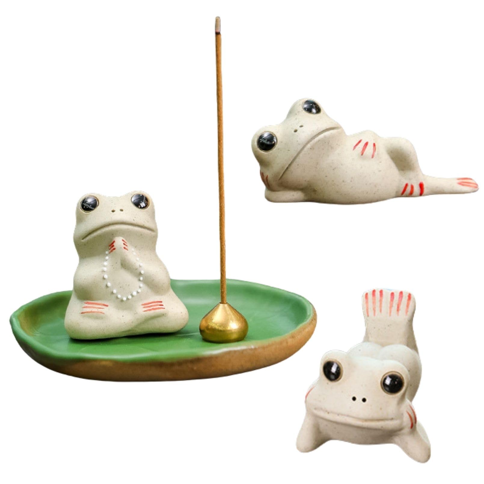 EU SOU Frog Incense Holder, Lotus Leaf Design, Ceramic Incense Burner, Yoga Decor, Relaxation, Healing (Set of 5)
EU SOU Frog Incense Holder, Lotus Leaf Design, Ceramic Incense Burner, Yoga Decor, Relaxation, Healing (Set of 5)