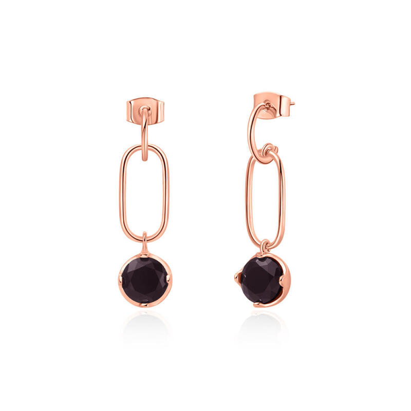 Earrings 14K Rose Gold Half Ring Earrings black
Earrings 14K Rose Gold Half Ring Earrings black