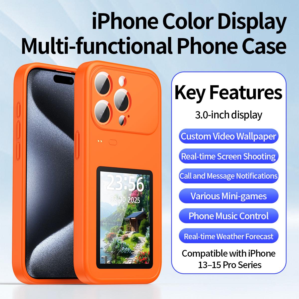Dynamic Phone Case For iphone Photo Transfer, Video Playback, Touch Screen, Multifunctional Bluetooth Phone Cover For IPhone 17 16 15 iPhone 13 оранжевый
Dynamic Phone Case For iphone Photo Transfer, Video Playback, Touch Screen, Multifunctional Bluetooth Phone Cover For IPhone 17 16 15 iPhone 13 оранжевый