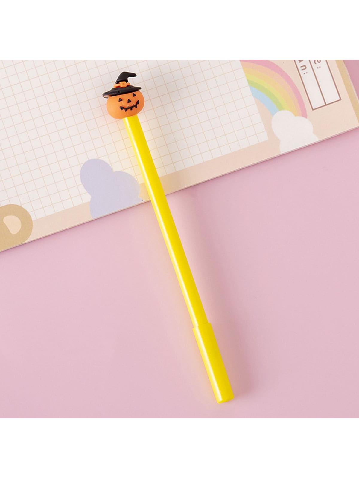 Хэллоуин Милая гелевая ручка с дизайном тыквы, фонаря, летучей мыши и привидения - Идеально подходит для студентов и офисного использования 0.5mm
