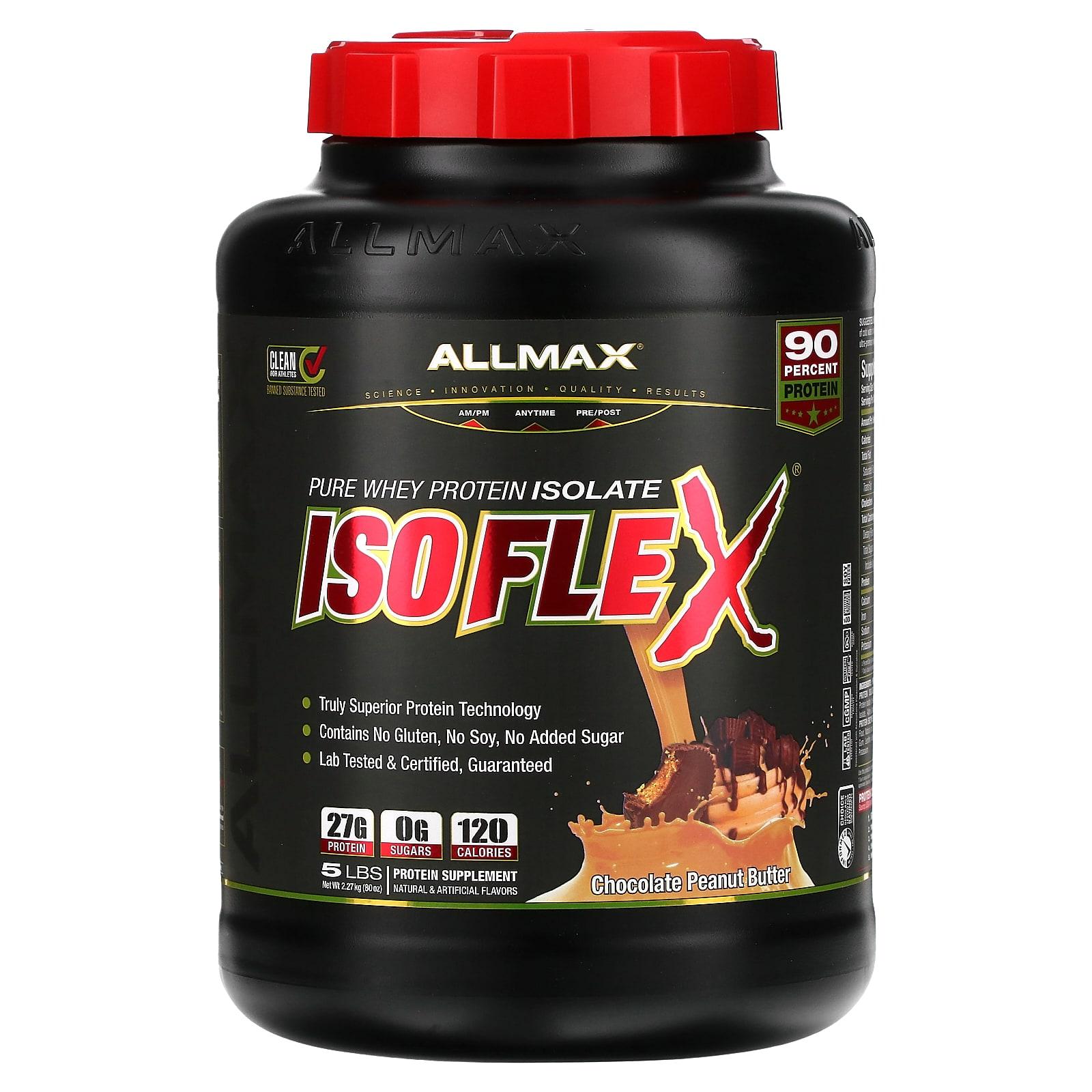 Isoflex, Pure Whey Protein Isolate, Chocolate Peanut Butter Flavor, 2.27Kg(5Lbs)
Isoflex, Pure Whey Protein Isolate, Chocolate Peanut Butter Flavor, 2.27Kg(5Lbs)