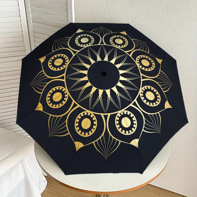 1pc Golden Mandala Pattern Design Umbrella with Plastic Handle,Suitable for All Seasons Home Travel Outdoor UmbrellaDD1700
1pc Golden Mandala Pattern Design Umbrella with Plastic Handle,Suitable for All Seasons Home Travel Outdoor UmbrellaDD1700