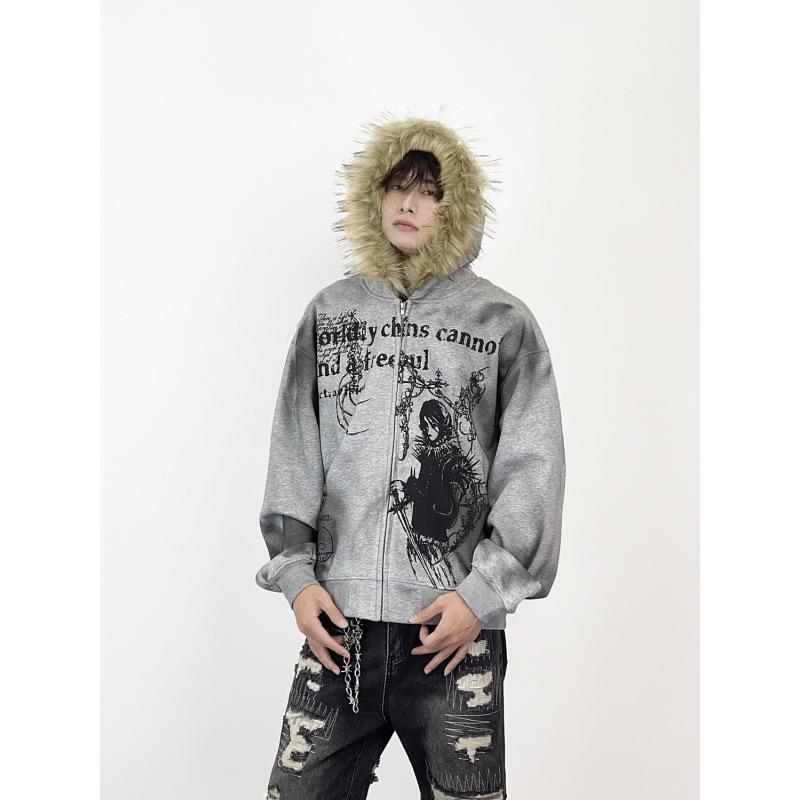Men s Graffiti Print Off-the-Shoulder Distressed Hoodie - Slimming, Versatile Spring Top L сірий колір
Men s Graffiti Print Off-the-Shoulder Distressed Hoodie - Slimming, Versatile Spring Top L сірий колір