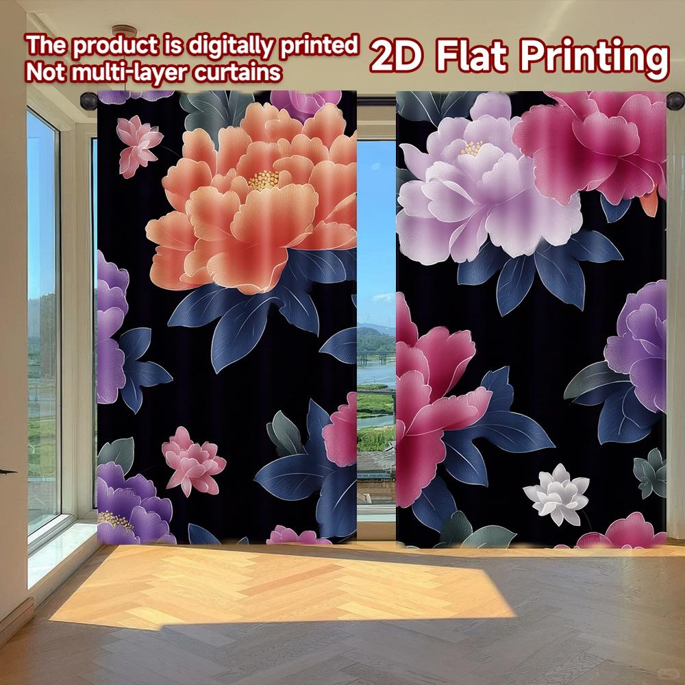 2D FLAT PRINTING 2pcs Curtains (Without Rod) Floral Elegance on Black (3) April Fools is Day Festival Creative Curtains 100*130 Grommet Top 1pcs
2D FLAT PRINTING 2pcs Curtains (Without Rod) Floral Elegance on Black (3) April Fools is Day Festival Creative Curtains 100*130 Grommet Top 1pcs
