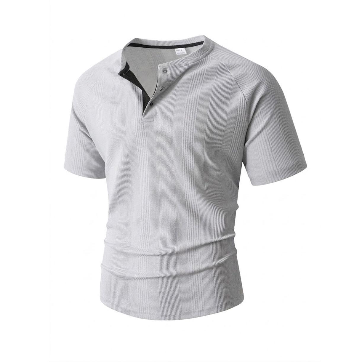 Men s Casual Henry Collar Short Sleeve T-Shirt Summer Breathable Basic Tees Solid Color Business Tops Man S світло-сірий колір
Men s Casual Henry Collar Short Sleeve T-Shirt Summer Breathable Basic Tees Solid Color Business Tops Man S світло-сірий колір