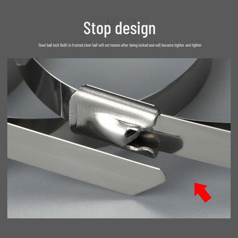 50-Piece High-Temperature Resistant Stainless Steel Self-Locking Cable Ties, 4.6 x 7.9 Width 4.6mm; Length 100mm (50 pcs)
50-Piece High-Temperature Resistant Stainless Steel Self-Locking Cable Ties, 4.6 x 7.9 Width 4.6mm; Length 100mm (50 pcs)