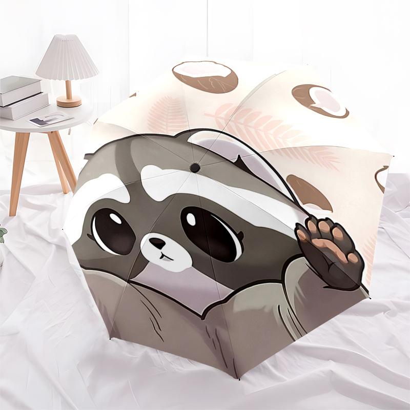 Cute Raccoon with Coconuts and Ferns Print - Automatic Opening Folding Umbrella, 8-Bone Iron Frame, Ideal Gift for Fans, Travelers, Daily Us
Cute Raccoon with Coconuts and Ferns Print - Automatic Opening Folding Umbrella, 8-Bone Iron Frame, Ideal Gift for Fans, Travelers, Daily Us