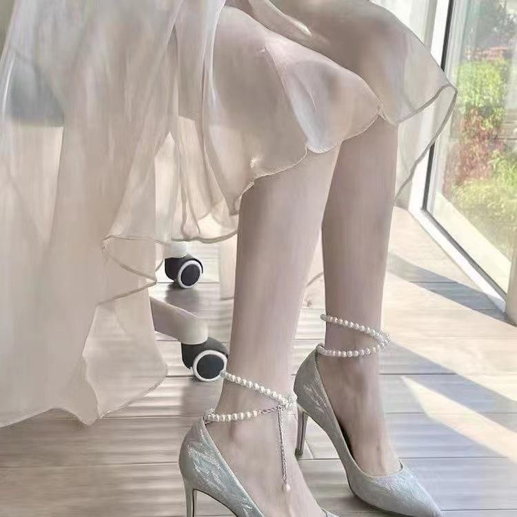 Sexy silver high heels 2025 spring and autumn pearl chain pointed stiletto shoes women s shallow wedding shoes bridesmaid shoes 34
Sexy silver high heels 2025 spring and autumn pearl chain pointed stiletto shoes women s shallow wedding shoes bridesmaid shoes 34