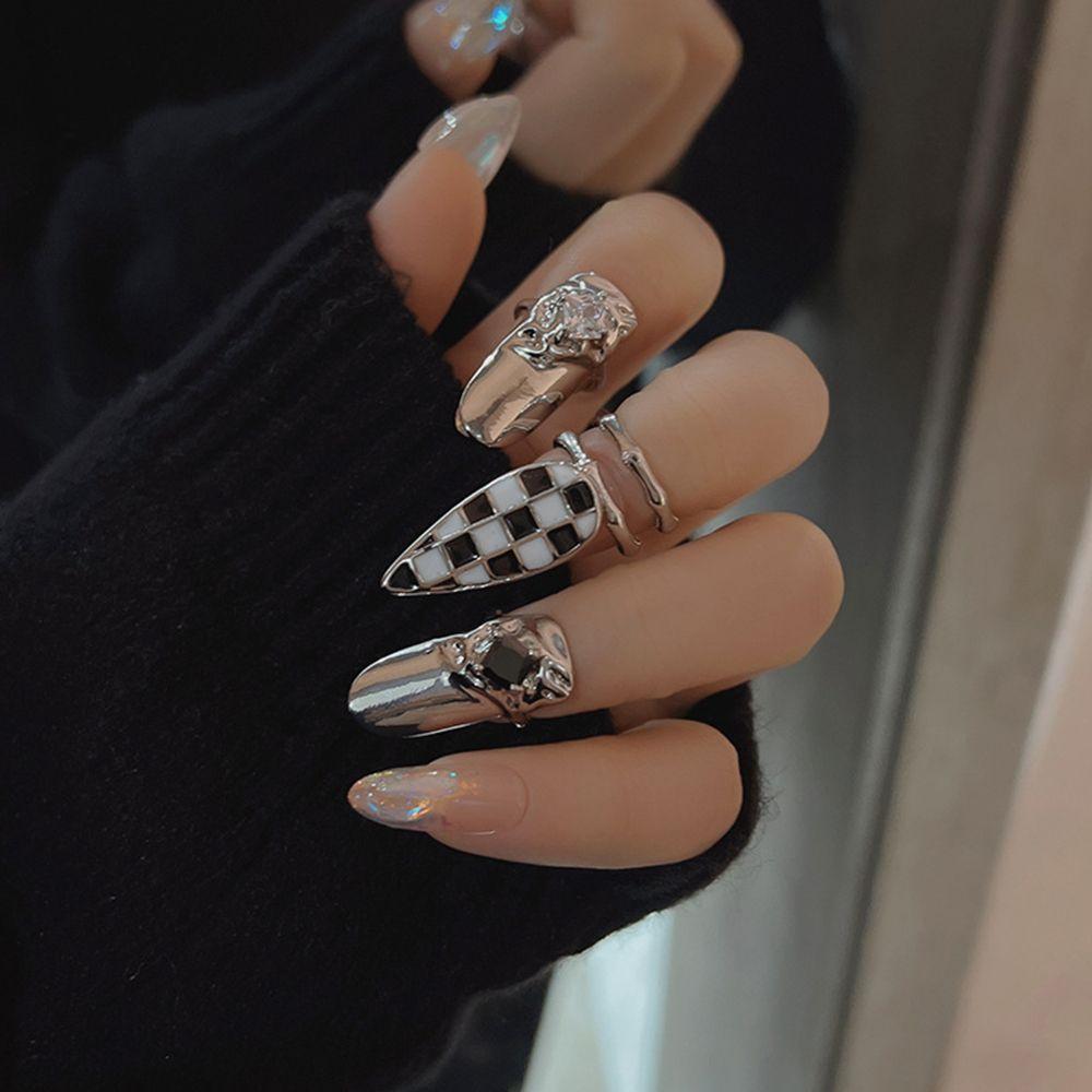 Women s Nail Jewelry Rhinestones Armor Ring Opening Nail Ring Checkerboard Nail Ring Fingertip Ring
Women s Nail Jewelry Rhinestones Armor Ring Opening Nail Ring Checkerboard Nail Ring Fingertip Ring