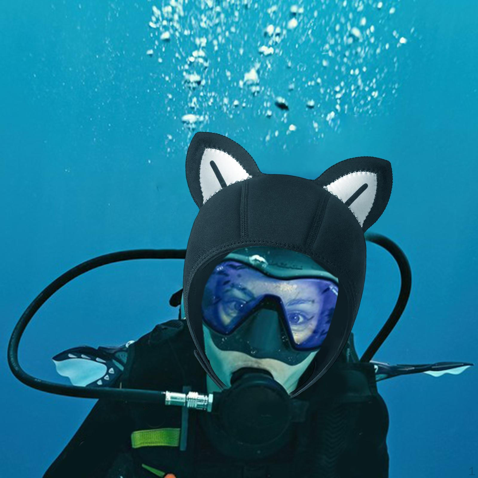 Diving Cap Neoprene Scuba Dive Hood Surf Thermal Wetsuit Swim Hat with Cat Adjustable Chin Strap black line ear
Diving Cap Neoprene Scuba Dive Hood Surf Thermal Wetsuit Swim Hat with Cat Adjustable Chin Strap black line ear