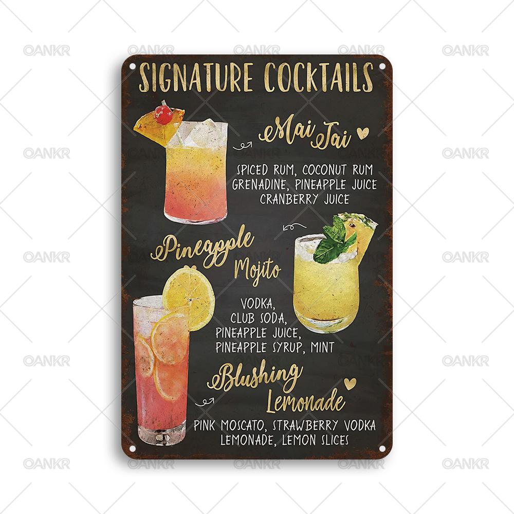 Vintage Pub Bar Club Decor Poster Metal Tin Sign Signature Cocktails Menu Metal Signs for Restaurant Home Art Wall Decor 20x30cm
Vintage Pub Bar Club Decor Poster Metal Tin Sign Signature Cocktails Menu Metal Signs for Restaurant Home Art Wall Decor 20x30cm