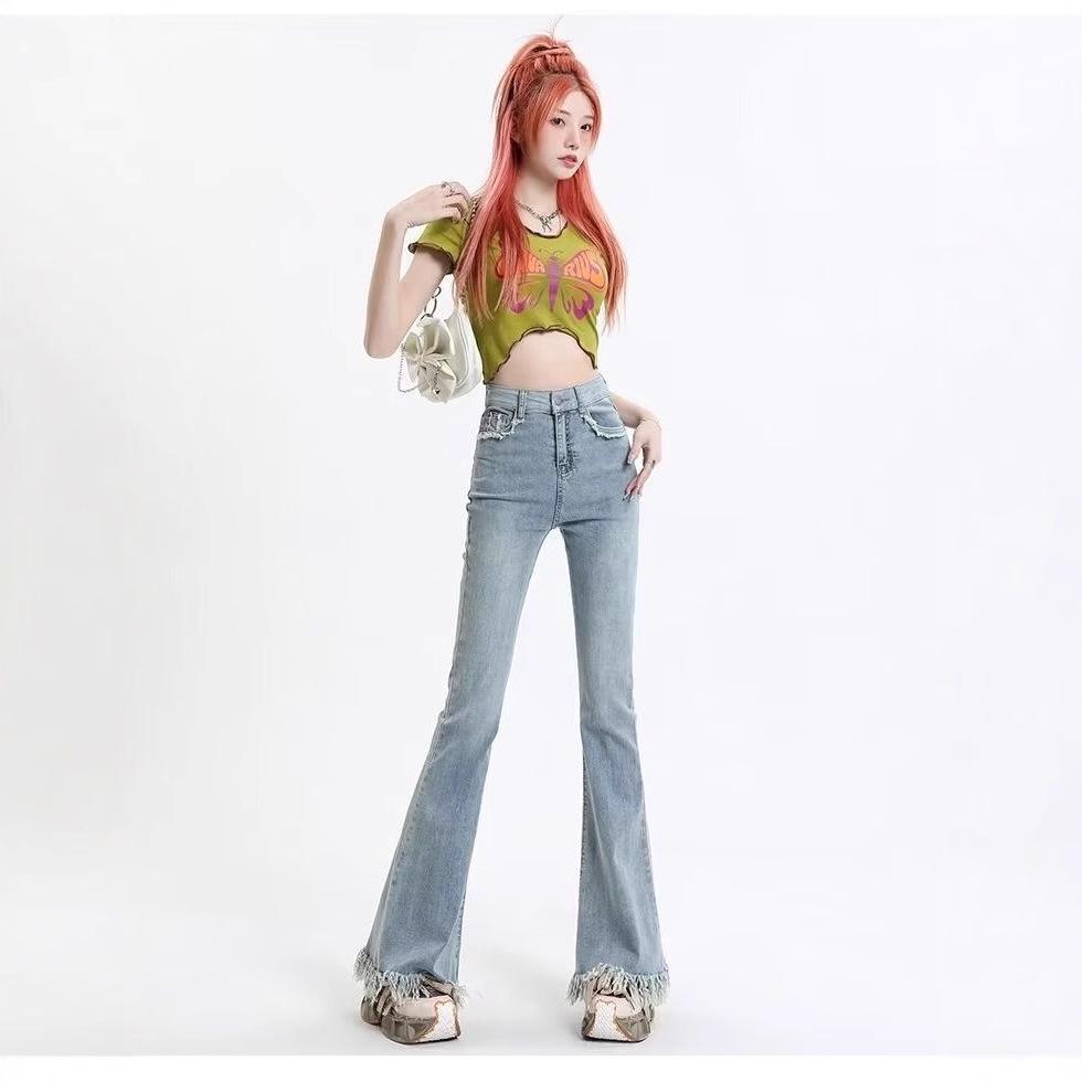 Women s High-Waisted Light Blue Petite Flared Jeans with Tassel Raw Edge for Spring and Autumn Extra Small
Women s High-Waisted Light Blue Petite Flared Jeans with Tassel Raw Edge for Spring and Autumn Extra Small