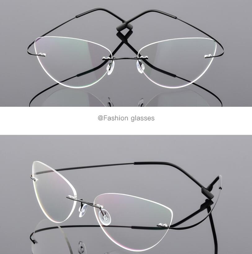 1.61 index Lens Frameless Cat Eye Myopia Eyeglasses Ultralight Rimless Blue Light Blocking Prescription Glasses -0.5 -0.75 to -6 0 чорний
1.61 index Lens Frameless Cat Eye Myopia Eyeglasses Ultralight Rimless Blue Light Blocking Prescription Glasses -0.5 -0.75 to -6 0 чорний