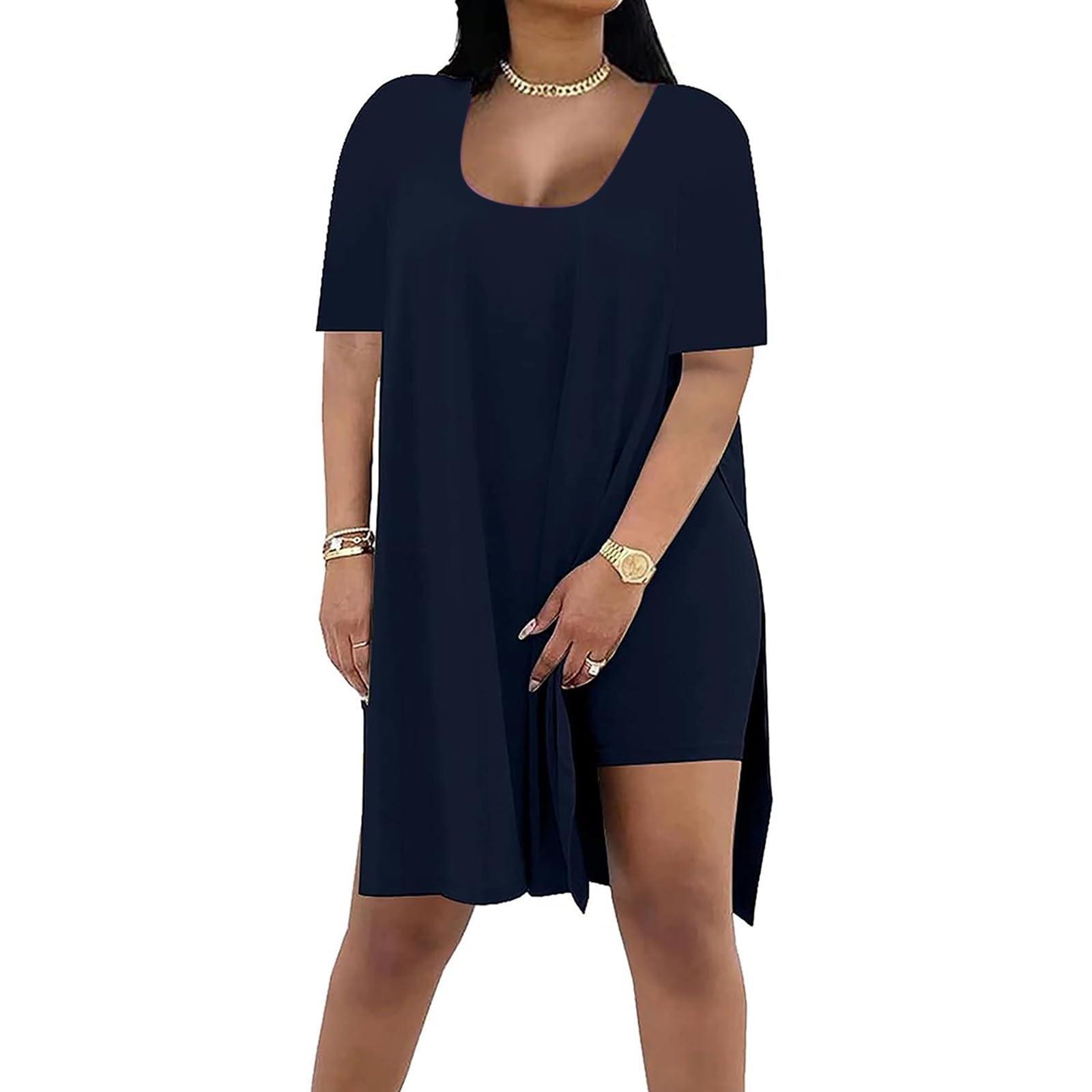 Модный женский летний однотонный свободный костюм из двух частей с короткими рукавами XXL тёмно-синий
Модный женский летний однотонный свободный костюм из двух частей с короткими рукавами XXL тёмно-синий