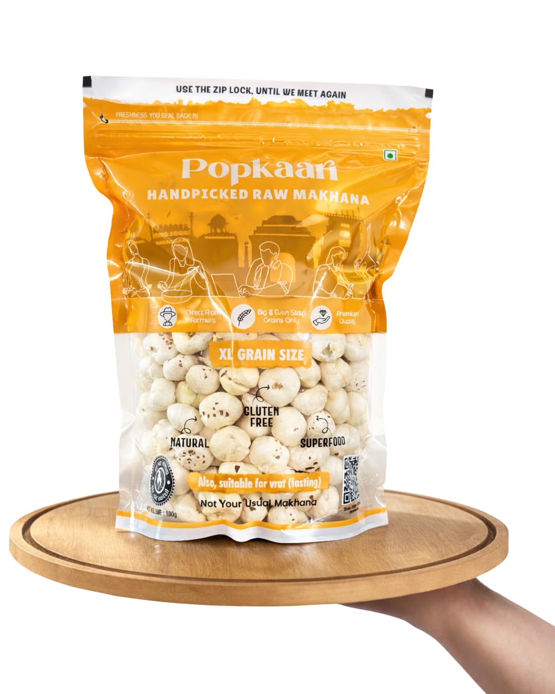 Popkaari Премиум Сырые Махана Орехи Фокс - Размер XL Натуральные Семена Лотоса Здоровый Перекус
Popkaari Премиум Сырые Махана Орехи Фокс - Размер XL Натуральные Семена Лотоса Здоровый Перекус