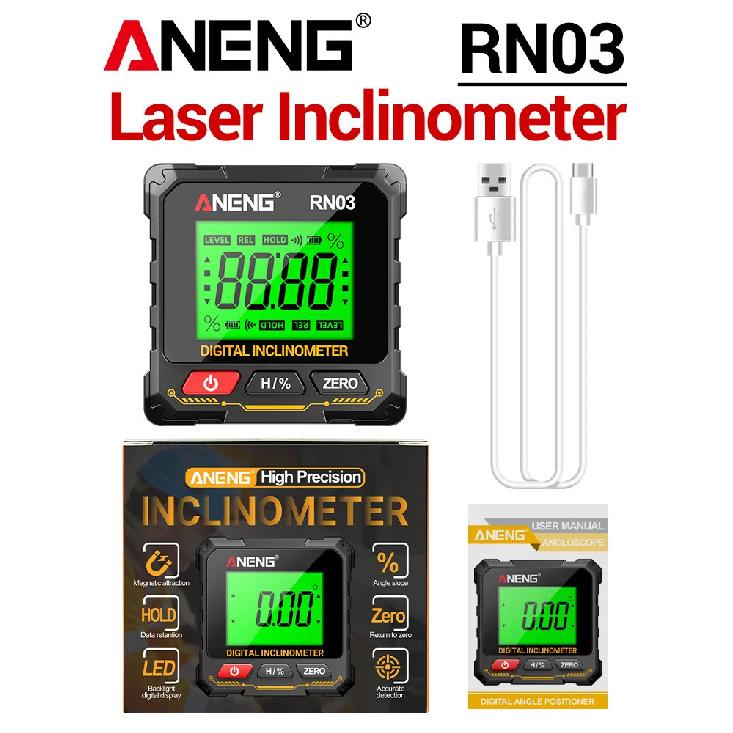 Magnetic Digital Angle Finder ANENG RN03 Laser Inclinometer Rechargeable USB Protractor Level Angle Ruler Angle Measurement RN03 with Laser
Magnetic Digital Angle Finder ANENG RN03 Laser Inclinometer Rechargeable USB Protractor Level Angle Ruler Angle Measurement RN03 with Laser
