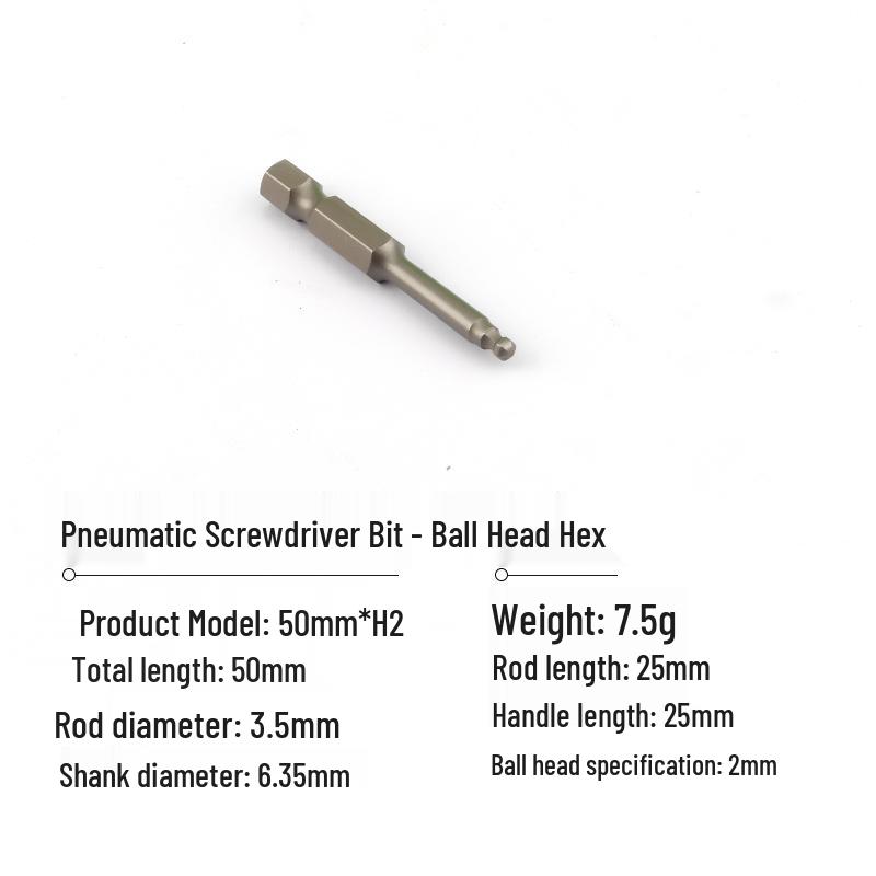 Hex Ball Head Air & Electric Pistol Screwdriver Bit Set
Hex Ball Head Air & Electric Pistol Screwdriver Bit Set