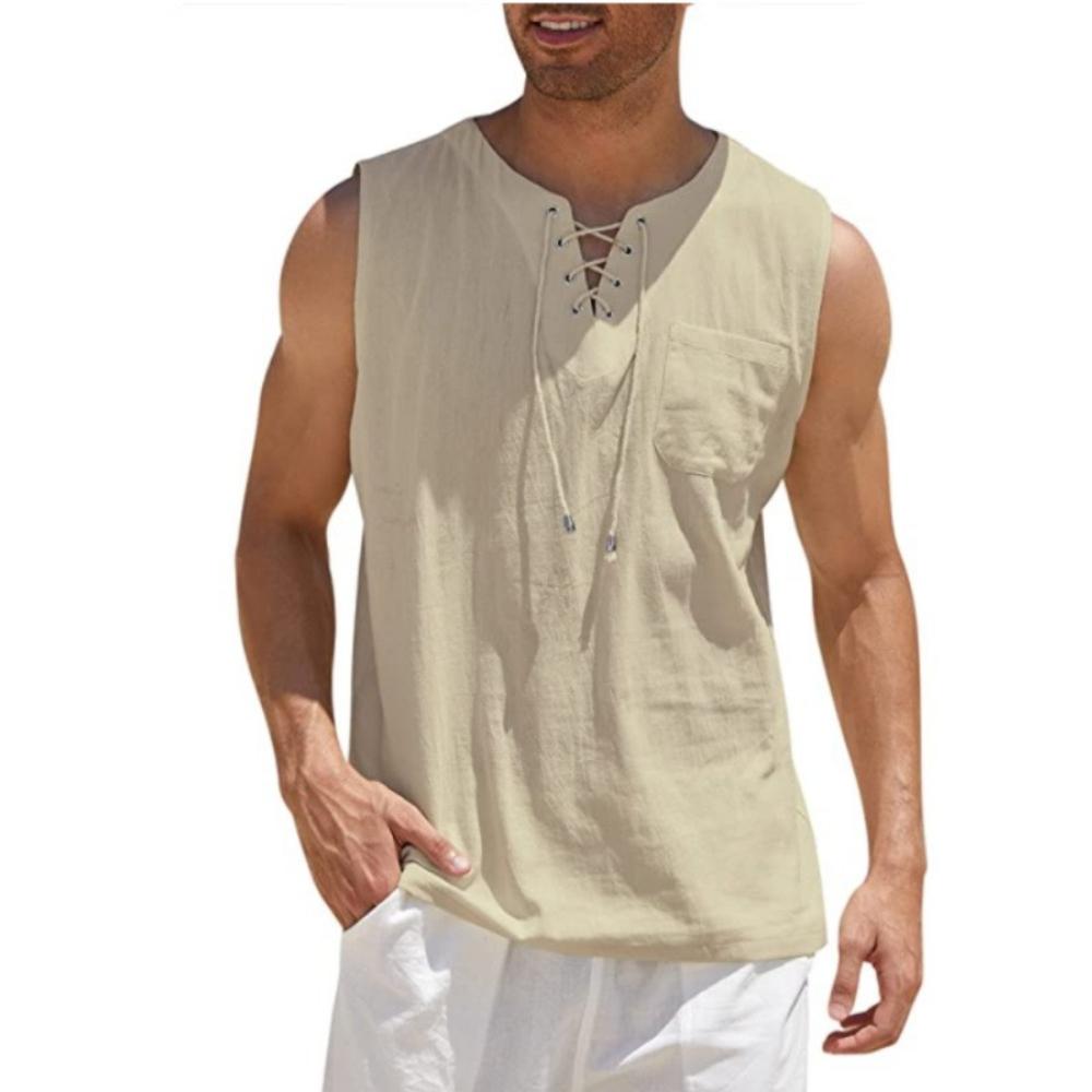 Men Summer Tank Tops Fashion Lace Up Vest Casual Solid Color Sleeveless Tees Loose Simple Thin Shirts Streetwear M хаки
Men Summer Tank Tops Fashion Lace Up Vest Casual Solid Color Sleeveless Tees Loose Simple Thin Shirts Streetwear M хаки
