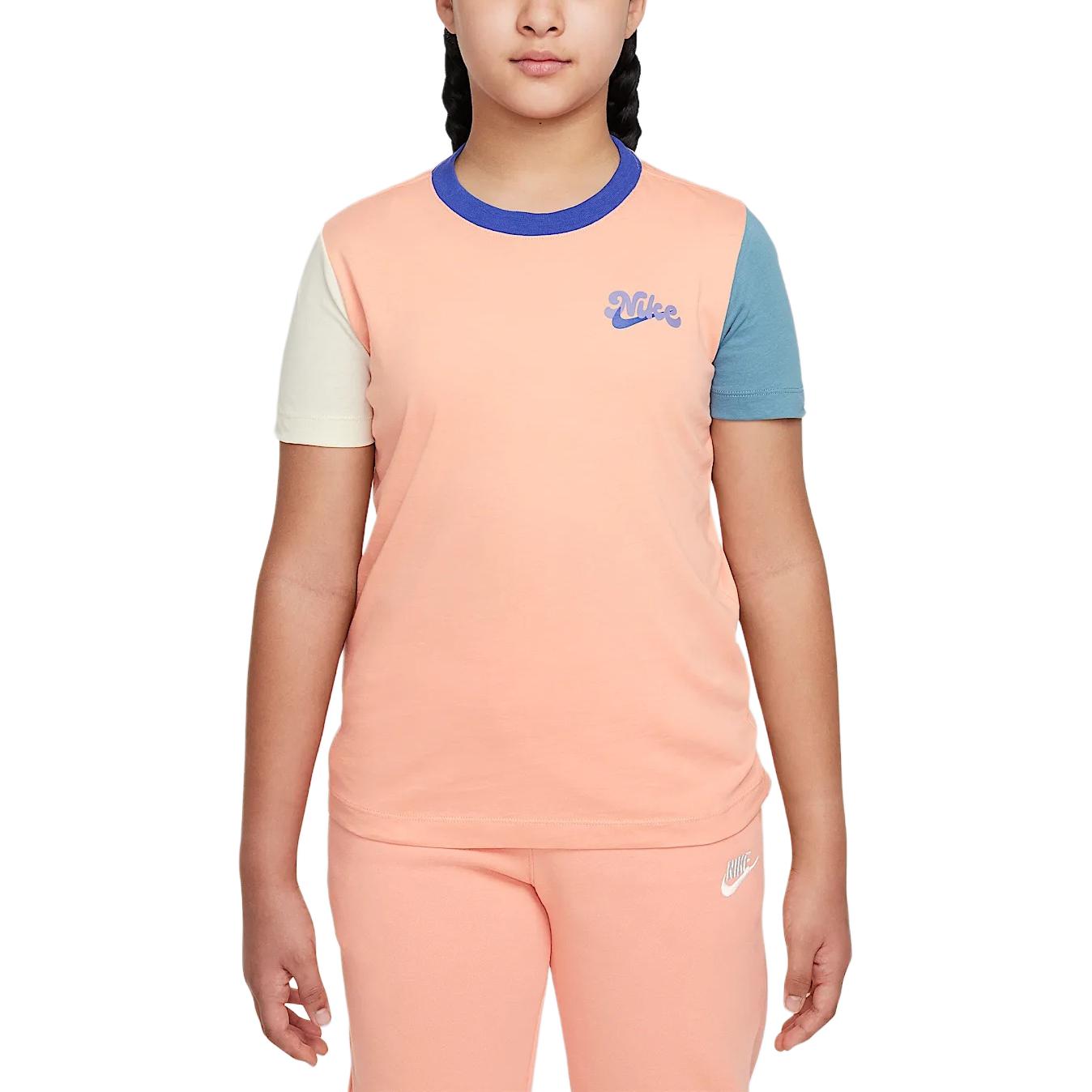 Nike Sportswear T-Shirt Logo Letter Crew Neck Cotton Short Sleeve Kids Tops Light-Yellow Pink HQ3244-844 S
Nike Sportswear T-Shirt Logo Letter Crew Neck Cotton Short Sleeve Kids Tops Light-Yellow Pink HQ3244-844 S