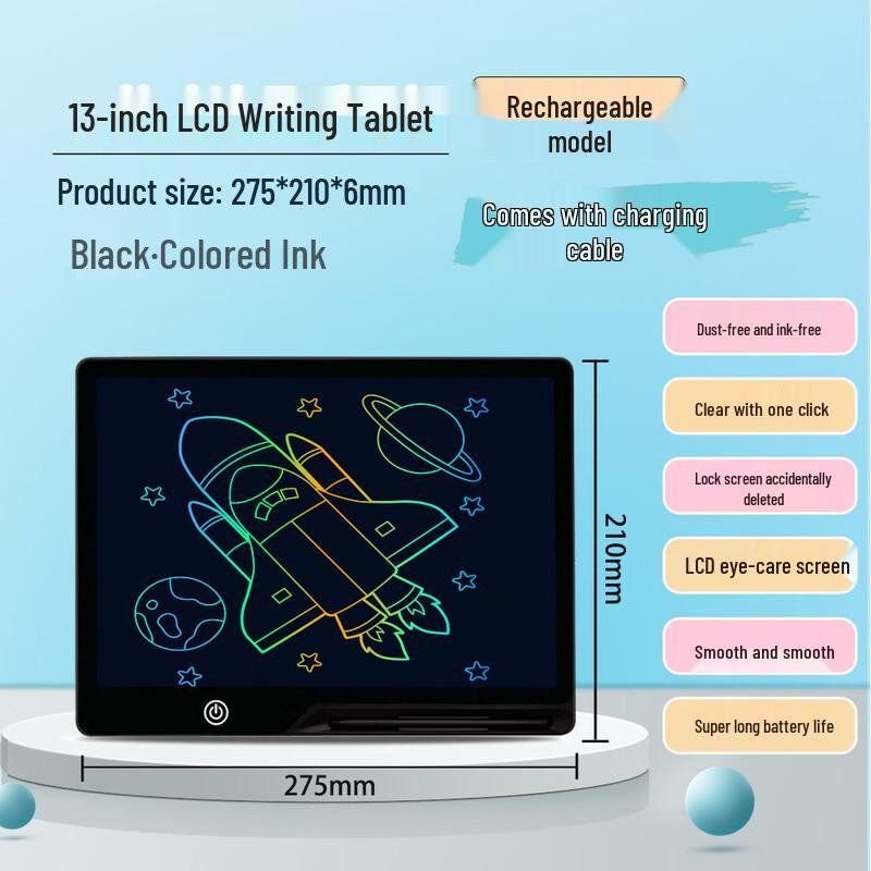 OLOEY 13-inch Rechargeable Color Screen LCD Writing Tablet for Kids
OLOEY 13-inch Rechargeable Color Screen LCD Writing Tablet for Kids