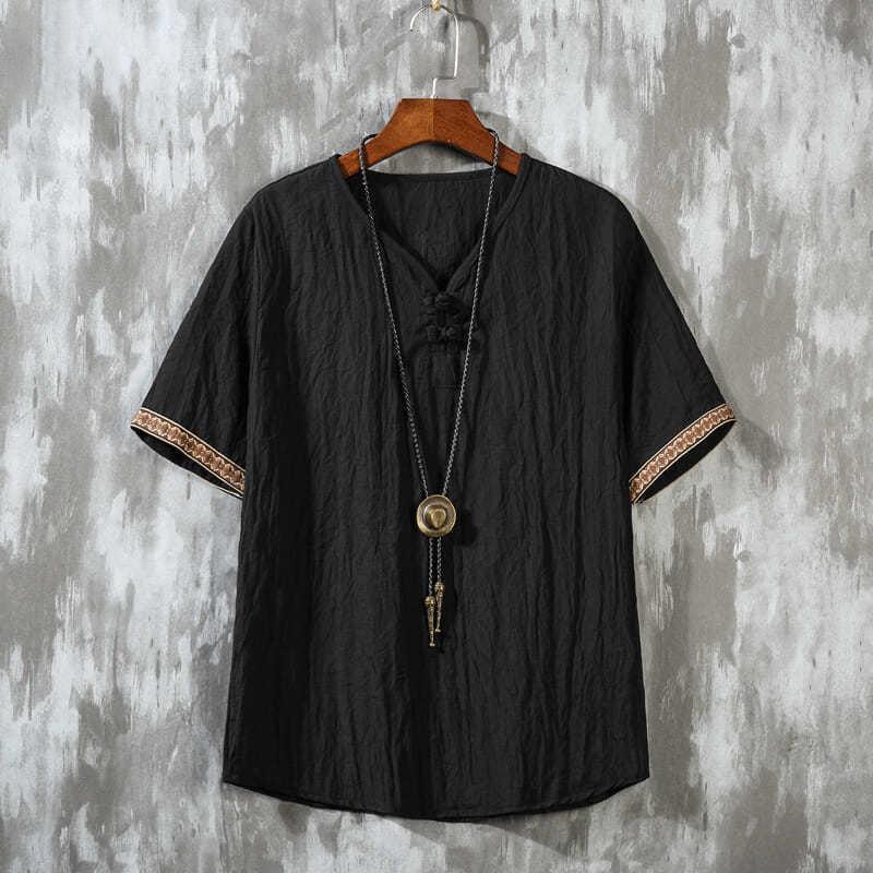 Loose Fit Linen Men s T-Shirt Embroidered Cotton-Linen Blend Thin Casual Button-Up Retro Chinese Style Top for Men 5XL чорний
Loose Fit Linen Men s T-Shirt Embroidered Cotton-Linen Blend Thin Casual Button-Up Retro Chinese Style Top for Men 5XL чорний