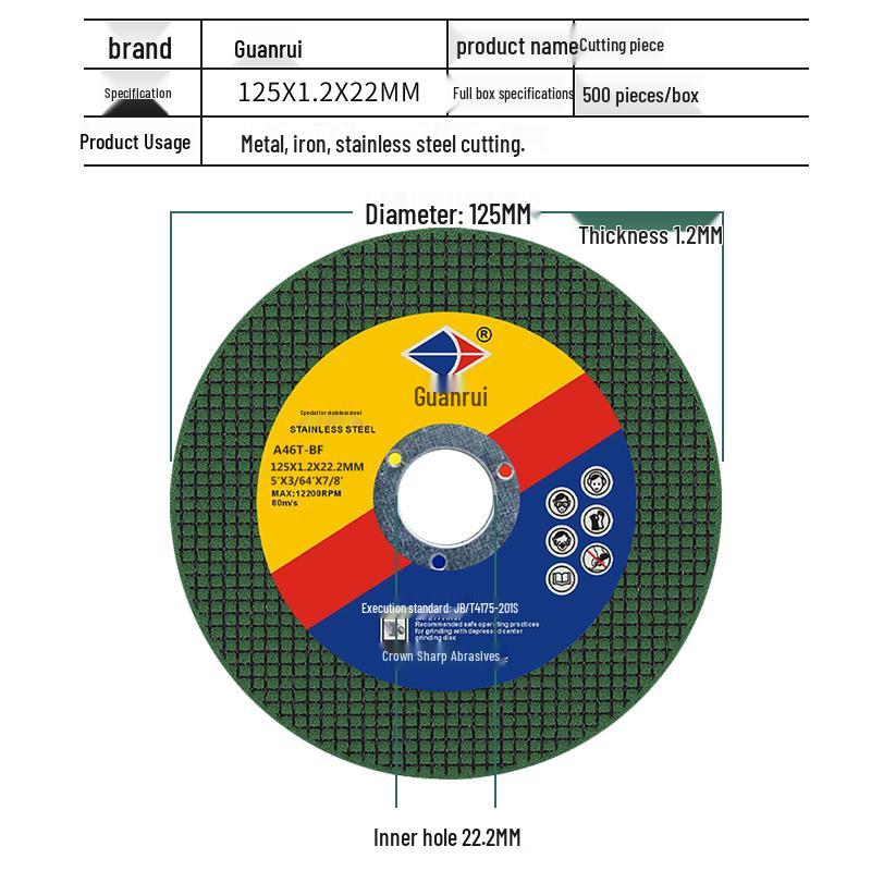 125mm Angle Grinder Disc for Cutting, Grinding, and Polishing Metal and Stainless Steel
125mm Angle Grinder Disc for Cutting, Grinding, and Polishing Metal and Stainless Steel