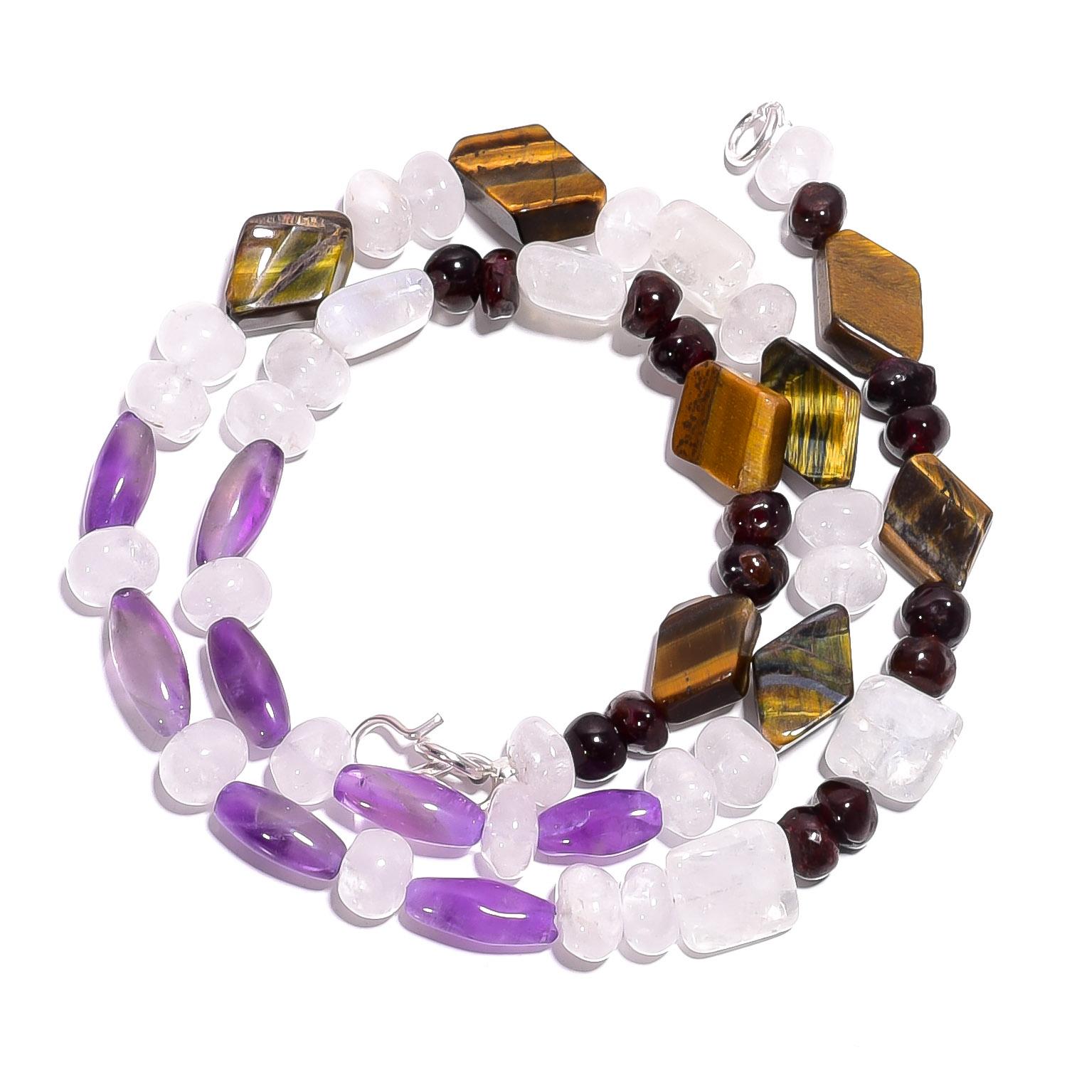 Натуральный Тигровый глаз Аметист Лунный камень Драгоценный камень Гладкие бусины Ожерелье 17 UB-4938 UB-4938
Натуральный Тигровый глаз Аметист Лунный камень Драгоценный камень Гладкие бусины Ожерелье 17 UB-4938 UB-4938