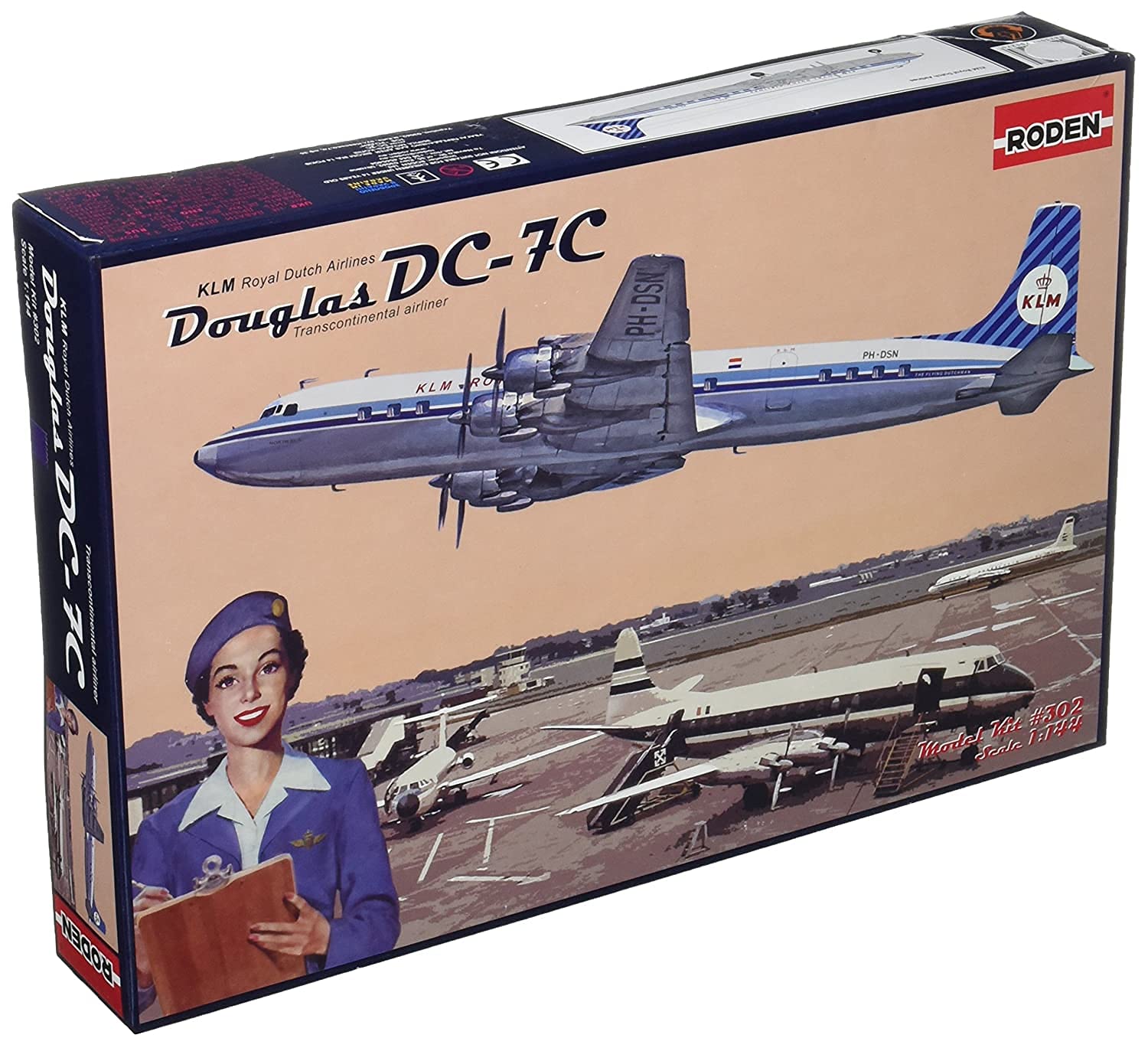 Roden Netherlands Douglas пассажирский самолет KLM Royal Dutch Airlines 1950-е годы пластиковая модель RE14302 1/144 DC-7C четырехмоторный
Roden Netherlands Douglas пассажирский самолет KLM Royal Dutch Airlines 1950-е годы пластиковая модель RE14302 1/144 DC-7C четырехмоторный