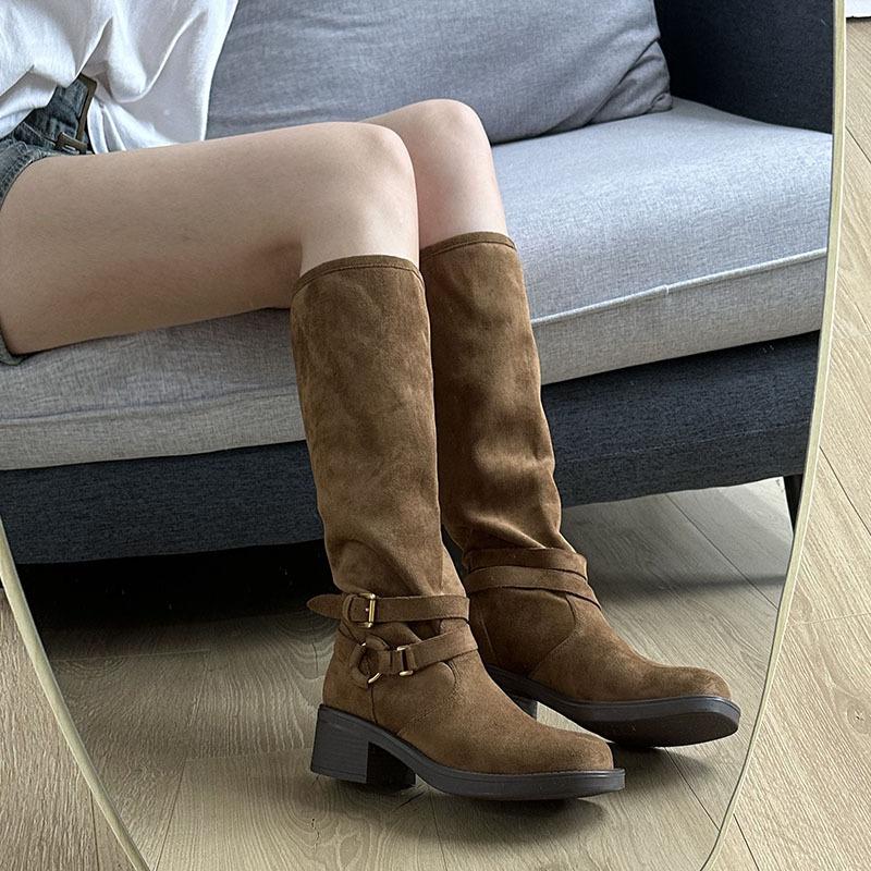 Ретро ковбойские сапоги на толстом каблуке до колена женские облегающие высокие трубы Майяр 40 темно-коричневого
Ретро ковбойские сапоги на толстом каблуке до колена женские облегающие высокие трубы Майяр 40 темно-коричневого