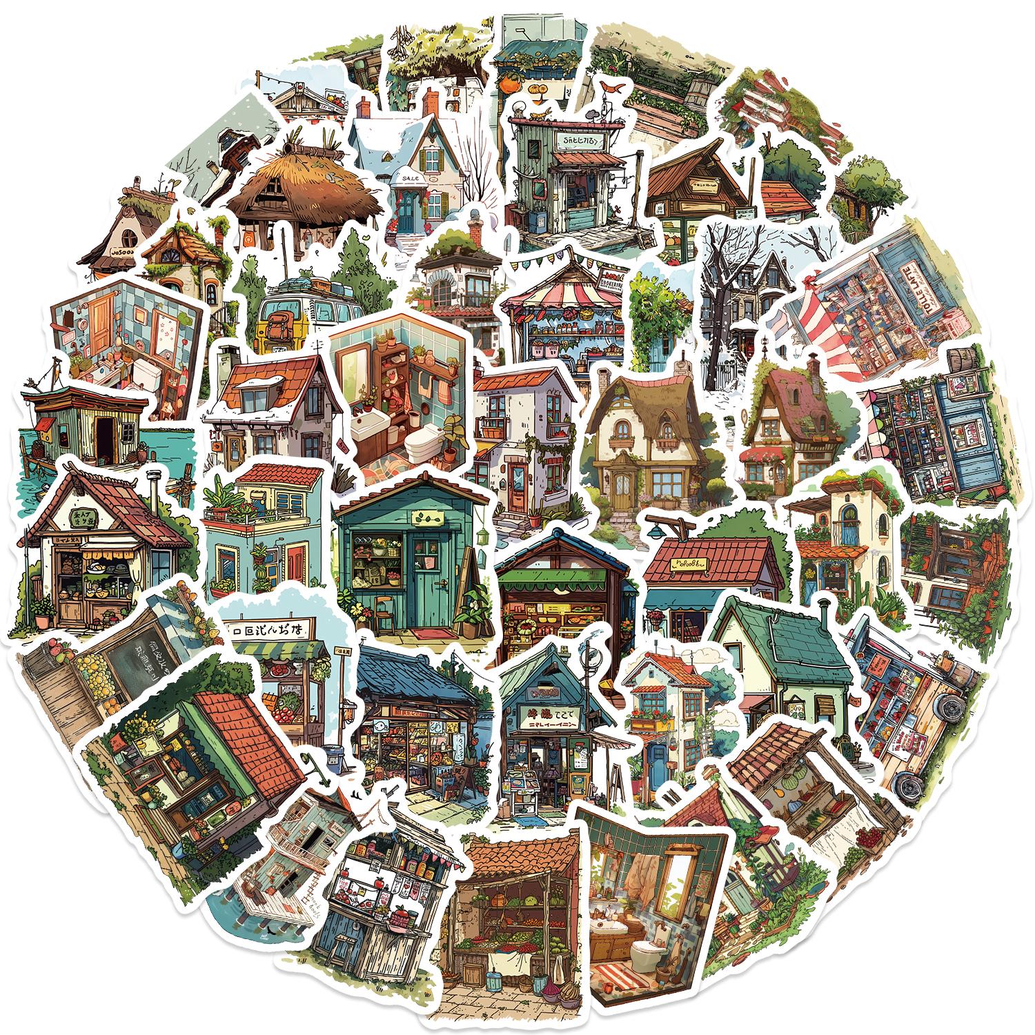 50pcs Vintage Retro Small House Stickers For Scrapbook Phone Laptop Guitar Stationery DIY Waterproof Sticker Decals Kids Toy
50pcs Vintage Retro Small House Stickers For Scrapbook Phone Laptop Guitar Stationery DIY Waterproof Sticker Decals Kids Toy