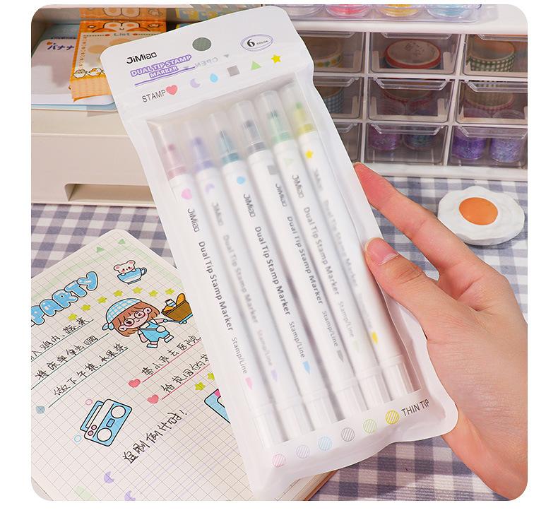 6 Colors Star/Heart/Moon/Drop/Square Stamp Double Headed Art Marker Highlighter Pen for Scrapbook Diary Poster Christmas Card
6 Colors Star/Heart/Moon/Drop/Square Stamp Double Headed Art Marker Highlighter Pen for Scrapbook Diary Poster Christmas Card