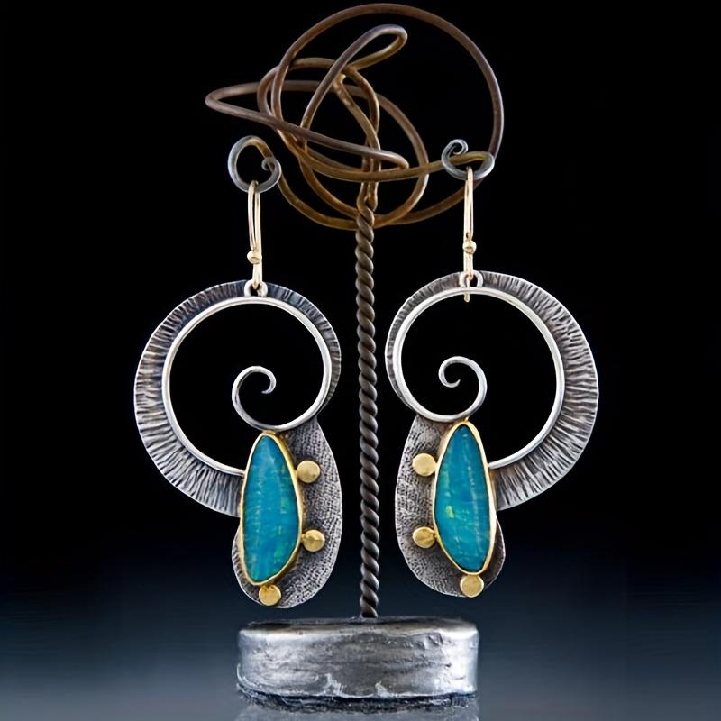 Серьги-подвески в стиле ретро со спиральным узором, простой стиль, изысканный женский подарок