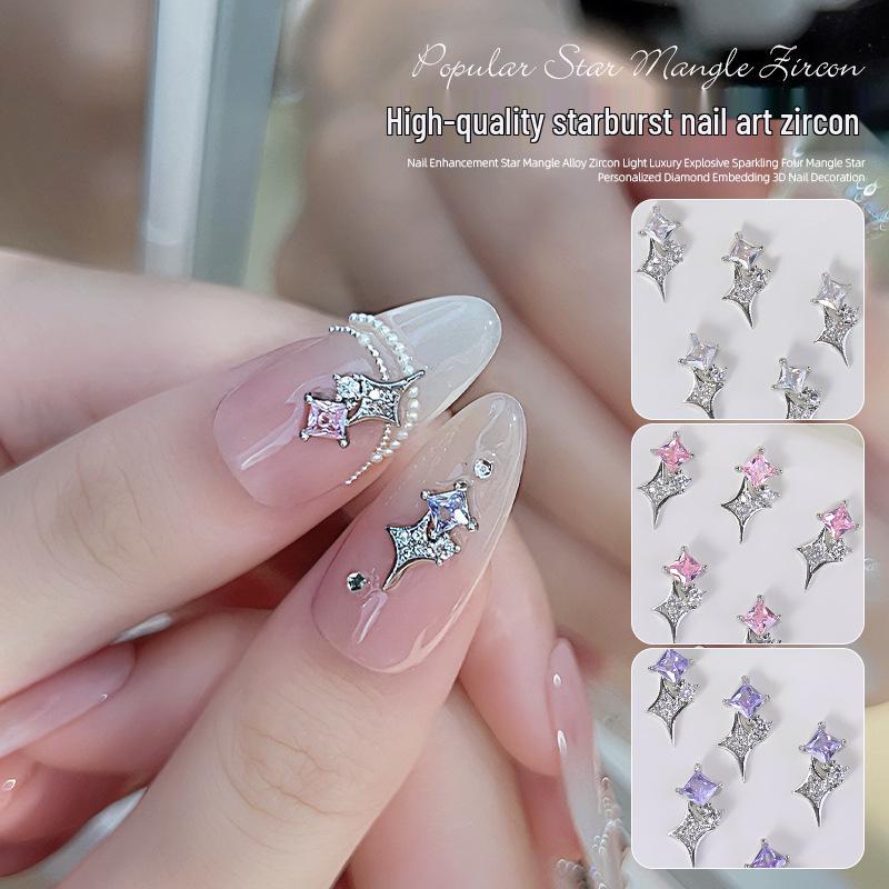 Nail Art Starburst Alloy Zircon Luxury Sparkling 4-Pointed Star Rhinestone 3D Decoration
Nail Art Starburst Alloy Zircon Luxury Sparkling 4-Pointed Star Rhinestone 3D Decoration