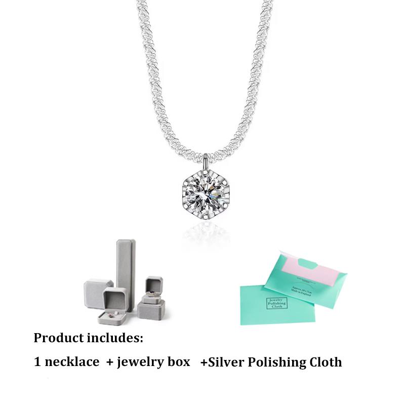 GRA Moissanite 6 Prong Crown Pendant Necklace Real S925 Silver Sparkling Cauliflower Chain for Women Fine Jewelry 5.0mm 0.5ct D Color
GRA Moissanite 6 Prong Crown Pendant Necklace Real S925 Silver Sparkling Cauliflower Chain for Women Fine Jewelry 5.0mm 0.5ct D Color