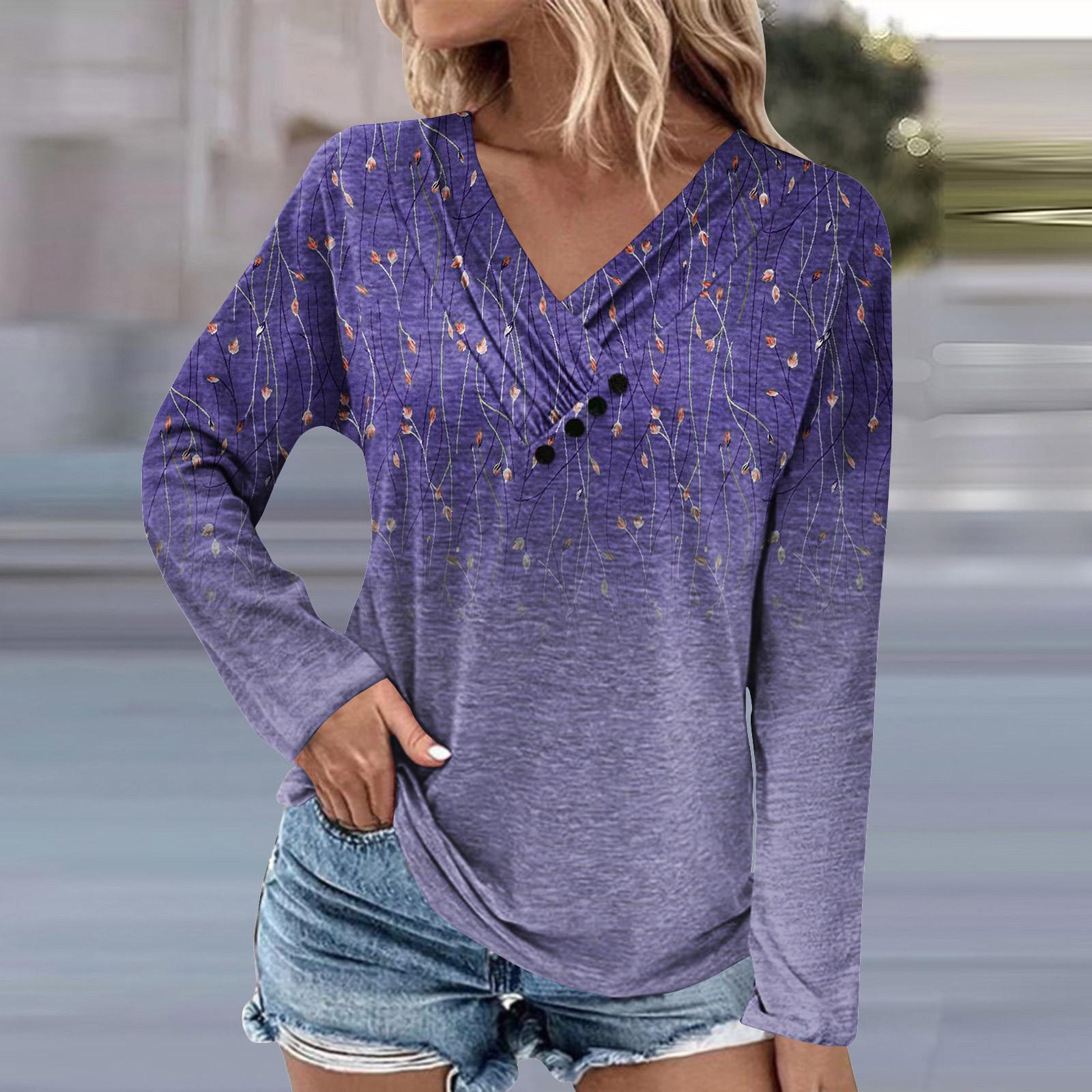 Женская туника с длинными рукавами, свободные топы, повседневные топы большого размера, плиссированная туника на пуговицах, повседневные осенние женские топы с цветочным принтом XL фиолетовый
Женская туника с длинными рукавами, свободные топы, повседневные топы большого размера, плиссированная туника на пуговицах, повседневные осенние женские топы с цветочным принтом XL фиолетовый