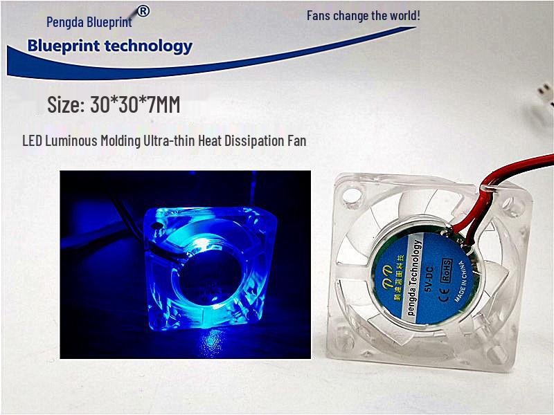 3.7cm LED Luminous Graphics Card Cooling Fan, 5V/12V/24V, 30x7MM Transparent 3CM Micro Motherboard Cooler 5V 2.54mm terminal plug, 25CM length
3.7cm LED Luminous Graphics Card Cooling Fan, 5V/12V/24V, 30x7MM Transparent 3CM Micro Motherboard Cooler 5V 2.54mm terminal plug, 25CM length
